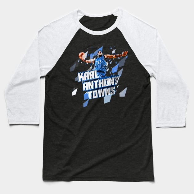 Karl Anthony Towns Artwork Baseball T-Shirt by hesxjohnpaul